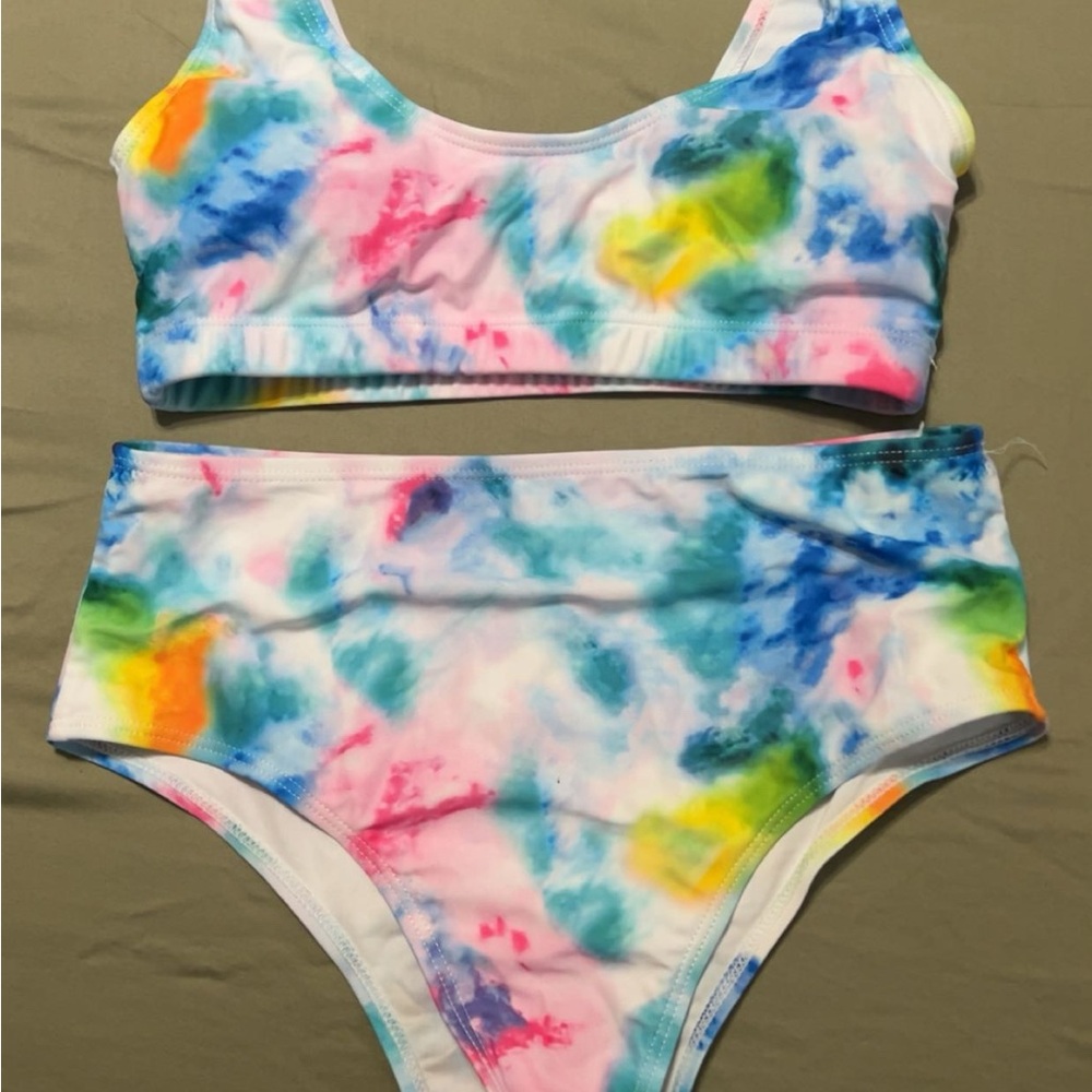 Kids Tie-Dye Two-Piece Swim Set - Multicolor